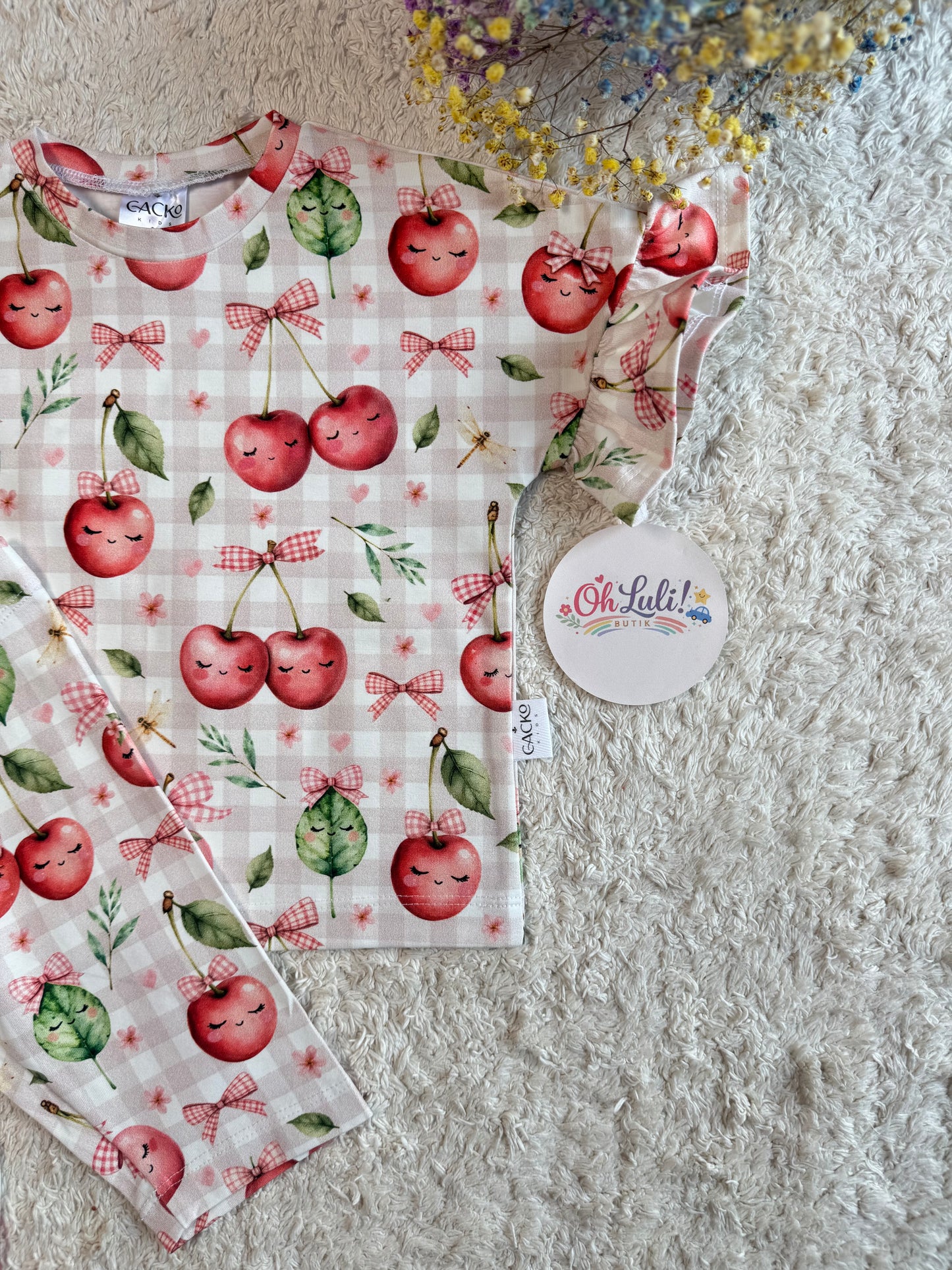 Komplet WISIENKI – bluzka oversize + kolarki